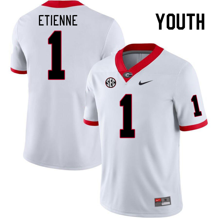 Youth #1 Trevor Etienne Georgia Bulldogs College Football Jerseys Stitched-White